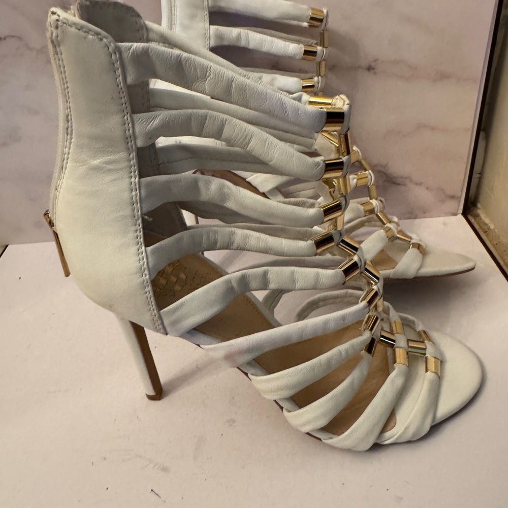 Vince Camuto White Strappy Heels